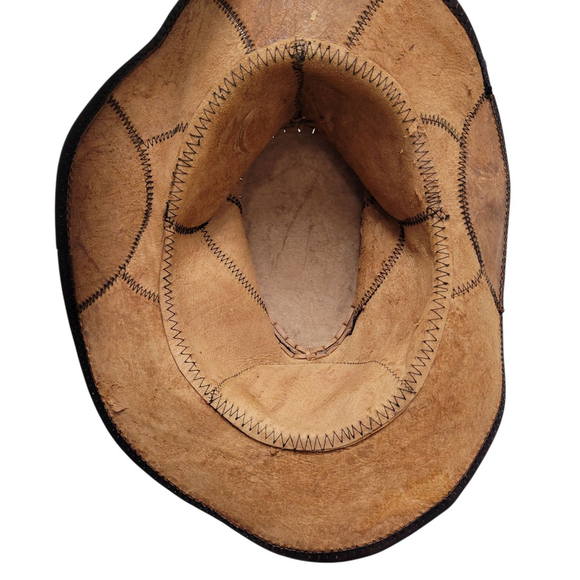 Havana Club Handmade Genuine Colorblock Leather Women\'s Hat main image 5